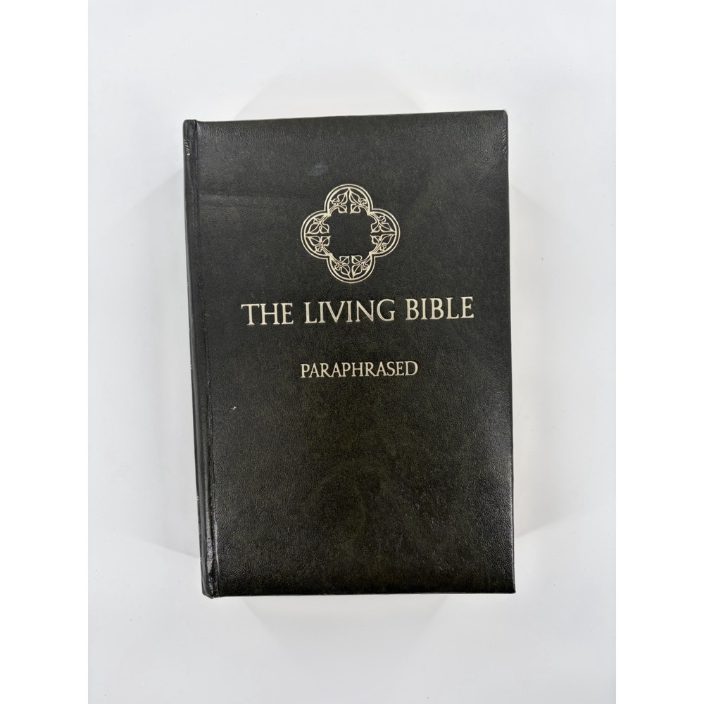 1973 The Living Bible Paraphrased Tyndale House Vintage Hardcover Black